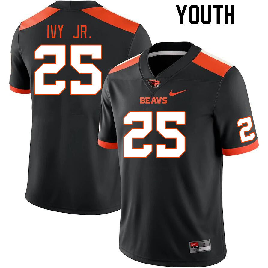Youth #25 Tyrice Ivy Jr. Oregon State Beavers College Football Jerseys Stitched Sale-Black - Click Image to Close